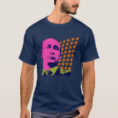 Roze Poetin Pop Kunstportret T-shirt (Voorkant)