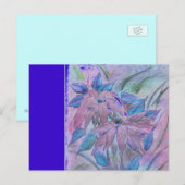 Roze Poinsetta horizontaal briefkaart (Voorkant / Achterkant)