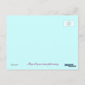 Roze Poinsetta horizontaal briefkaart (Achterkant)