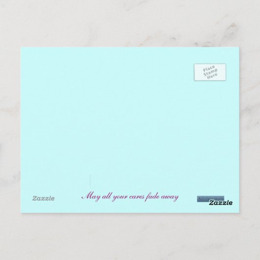 Roze Poinsetta horizontaal briefkaart (Achterkant)