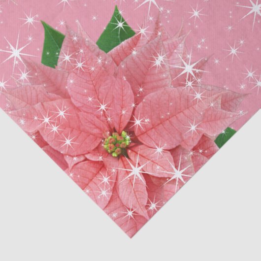 Roze Poinsettia Aangepaste feestdag kerstmis aanwe Tissuepapier (Detail)