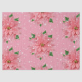 Roze Poinsettia Aangepaste feestdag kerstmis aanwe Tissuepapier (Voorkant)