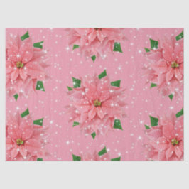 Roze Poinsettia Aangepaste feestdag kerstmis aanwe Tissuepapier