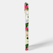 Roze Poinsettia Blauwgroen kerst Case-Mate iPhone Case (Achterkant / Links)