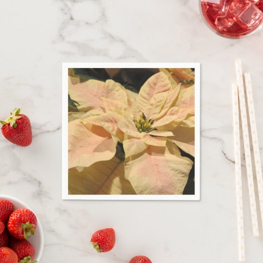 Roze Poinsettia Bloem Papieren Feestservetten Servet (Insitu)