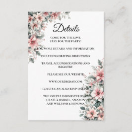 Roze Poinsettia Bloemenbehuizing Kaart Details