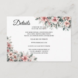 Roze Poinsettia Bloemenverblijf Kaart Details