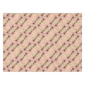 Roze Poinsettia Diagonale Streep Kerstmis Tafelkleed (Voorkant (Horizontaal))