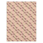 Roze Poinsettia Diagonale Streep Kerstmis Tafelkleed (Voorkant)