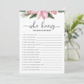 Roze Poinsettia die het Baby shower van mama kent Kaart (Staand voorkant)