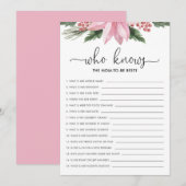 Roze Poinsettia die het Baby shower van mama kent Kaart (Voorkant / Achterkant)