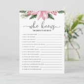 Roze Poinsettia die het Vrijgezellenfeest van de b Kaart (Staand voorkant)