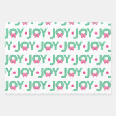 Roze Poinsettia en Holly Leaves Inpakpapier Vel (Voorkant 3)