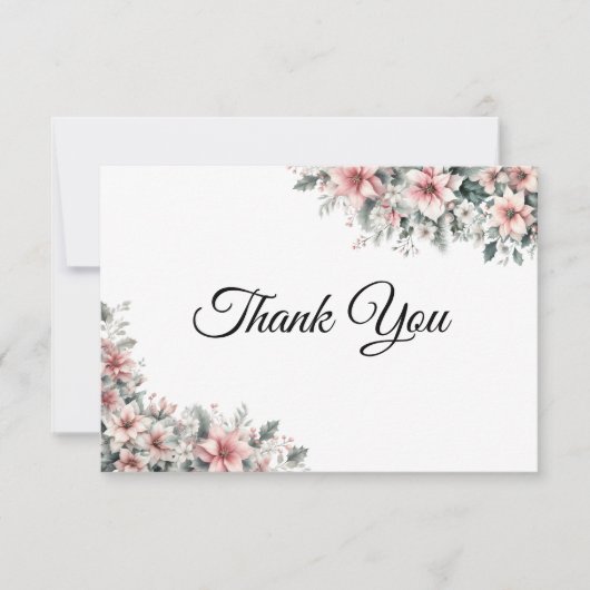 Roze Poinsettia Hartelijk dank Bedankkaart (Voorkant)