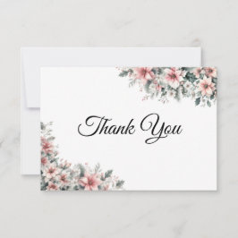 Roze Poinsettia Hartelijk dank Bedankkaart