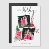  Roze Poinsettia & Holly 2-foto (Voorkant / Achterkant)