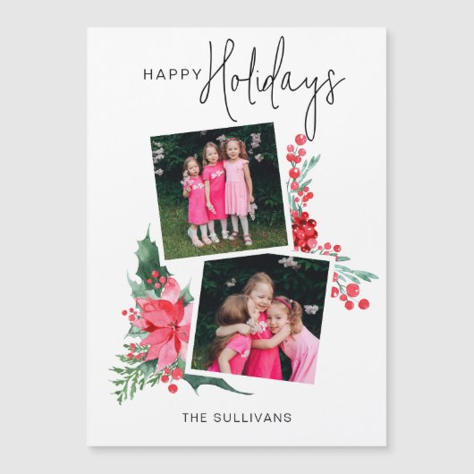  Roze Poinsettia & Holly 2-foto (Voorkant)