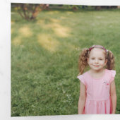 Roze Poinsettia & Holly 2-foto Drieluik Kaart (Binnenzijde eerst)