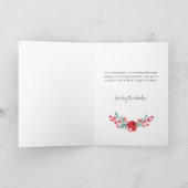  Roze Poinsettia & Holly 2-foto Feestdagen Kaart (Binnen)