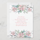 Roze poinsettia kerst Baby shower meisje Kaart (Achterkant)