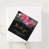 Roze Poinsettia Kerst Bruids Borrel Bedankjes Labels (In situ)