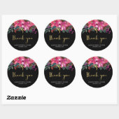 Roze Poinsettia Kerst Bruids Borrel  Ronde Sticker (Vel)