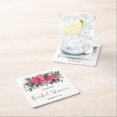 Roze Poinsettia Kerst Bruidsborrel  Kartonnen Onderzetters (Insitu)