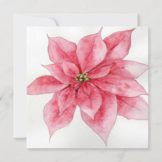 Roze Poinsettia Kerst Kaart