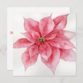 Roze Poinsettia Kerst Kaart (Voorkant / Achterkant)
