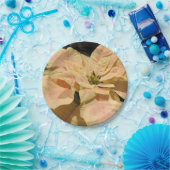 Roze Poinsettia Kerstfeest Papieren Borden Papieren Bordje (Feest)