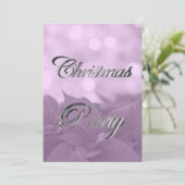 Roze Poinsettia Kerstfeest Uitnodiging legant (Staand voorkant)