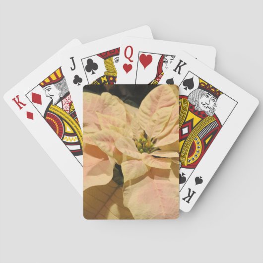 Roze Poinsettia Kerstkaarten Pokerkaarten (Achterkant)