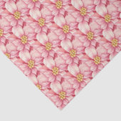Roze Poinsettia Kerstpatroon Tissuepapier (Detail)