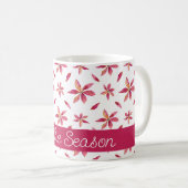 Roze Poinsettia KoffieMok (Voorkant rechts)