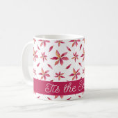 Roze Poinsettia KoffieMok (Voorkant links)
