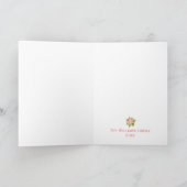 Roze Poinsettia Merry Kerstmis Scrip Holiday Kaart (Binnen)