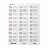 Roze Poinsettia met Holly en Pine Etiket (Full Sheet)