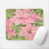 Roze Poinsettia Mousepad Muismat (Met muis)