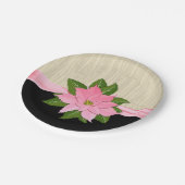 Roze Poinsettia Papieren Bordje (Gekanteld)