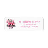 Roze Poinsettia retouradres Etiket (Voorkant)