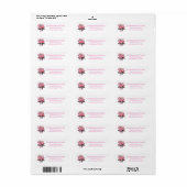 Roze Poinsettia retouradres Etiket (Full Sheet)