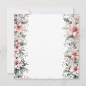 Roze Poinsettia Save the Date Uitnodiging (Achterkant)