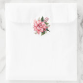 Roze Poinsettia Stickers (Tas)