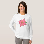 Roze Poinsettia T-shirt  (Voorkant volledig)