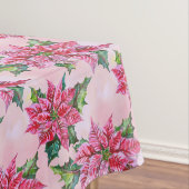Roze Poinsettia Tafelkleed (Voorbeeld)