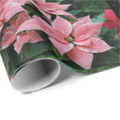 Roze poinsettia vakantieverlooppapier cadeaupapier (Rol Hoek)