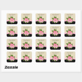 Roze Poinsettia Vierkante Sticker (Vel)