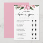 Roze Poinsettia Winter Bride of Groom Shower Game Kaart (Voorkant / Achterkant)