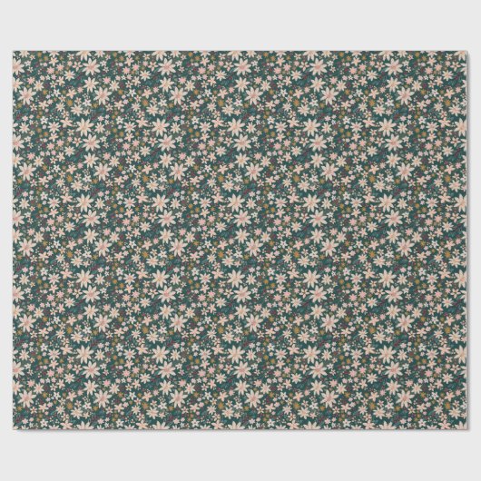 Roze Poinsettias  Bloemen Cadeaupapier (Vlak)