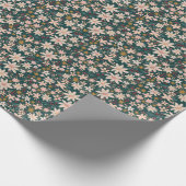 Roze Poinsettias  Bloemen Cadeaupapier (Hoek)